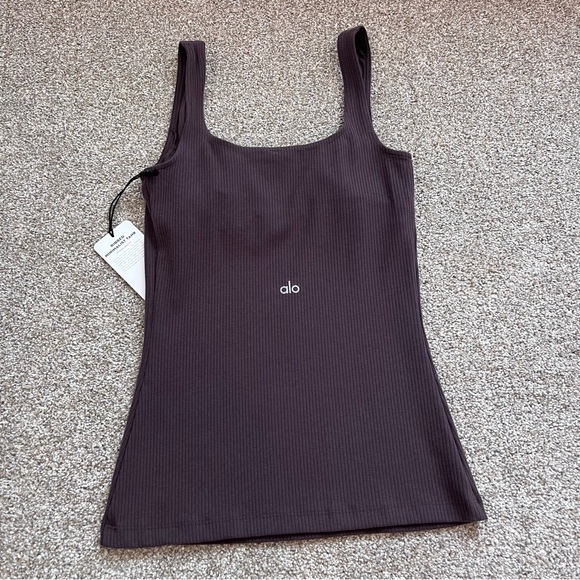 ALO Yoga Tops - (NWT) ALO Yoga Ribbed Tank Top Raisin Purple Size XS